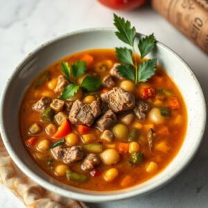 Sopa de Legumes com Carne do Campo