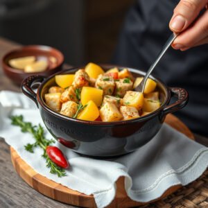Bolovo de Massa de Batata e Bacalhau com Crocância