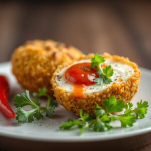 Scotch Egg Brasileiro com Toque de Pimenta