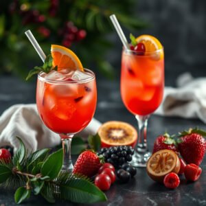 Drinks Natalinos de Frutas Tropicais