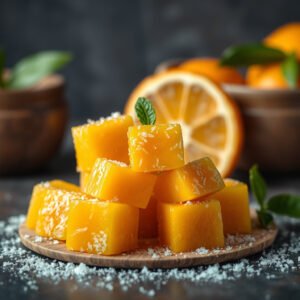 Cubos de Laranja Açucarados