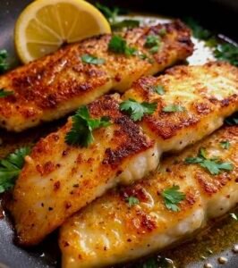 Peixe Grelhado com Manteiga de Limão e Ervas