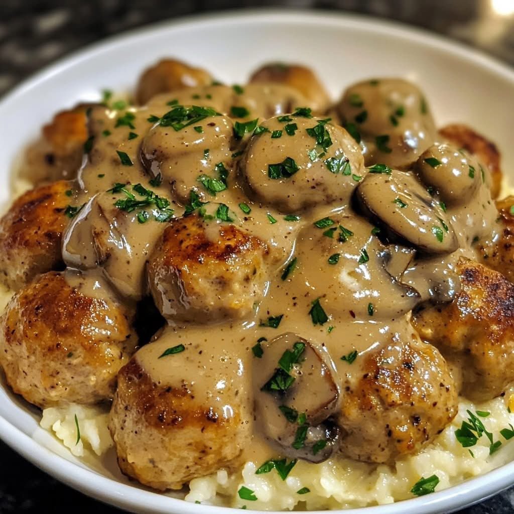 Almôndegas de Frango com Molho Cremoso de Cogumelos: A Receita Perfeita