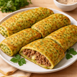 Panquecas de Abobrinha Recheadas com Carne Moída e Mussarela