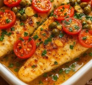 Filé de Tilápia Douradinho com Alcaparras e Tomate