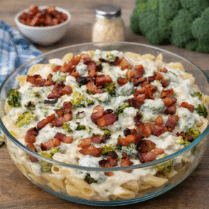 Macarrão Delícia com Molho Branco, Brócolis e Bacon