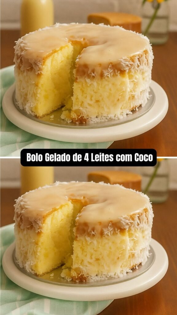 Bolo Gelado de 4 Leites com Coco: Uma Delícia Irresistível