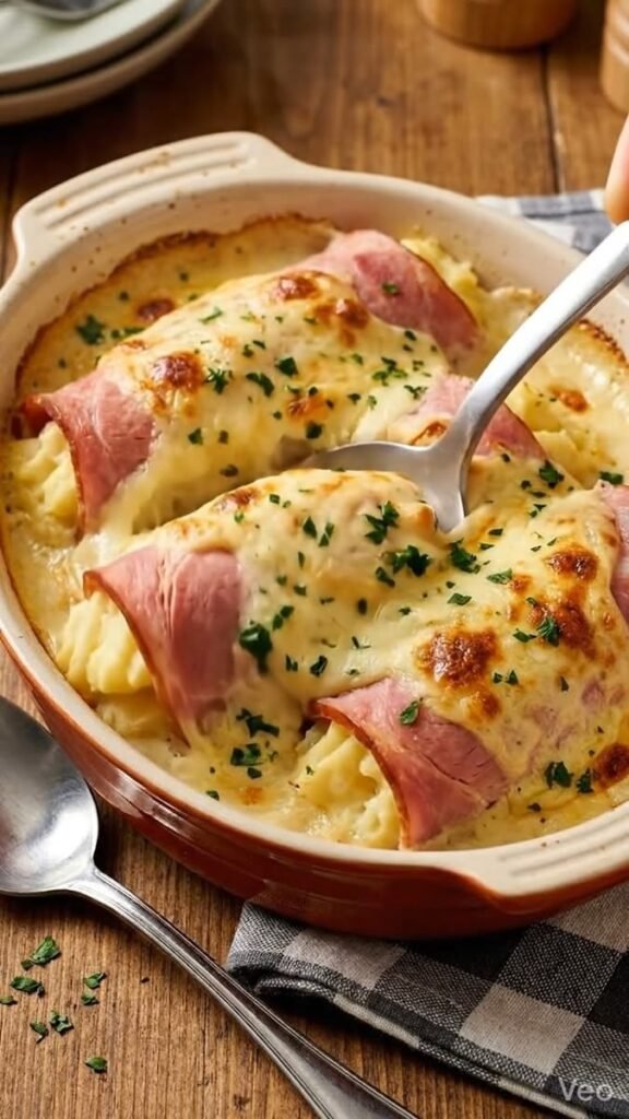 Presunto Enrolado com Puré e Bechamel: Uma Receita Irresistível